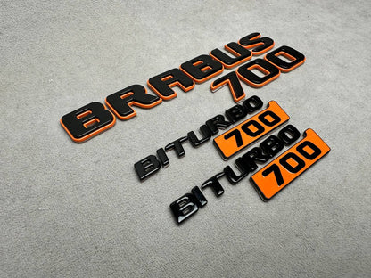Brabus 700 Style Orange Badges Emblems Set for Mercedes-Benz W463 W463A W464 G Wagon