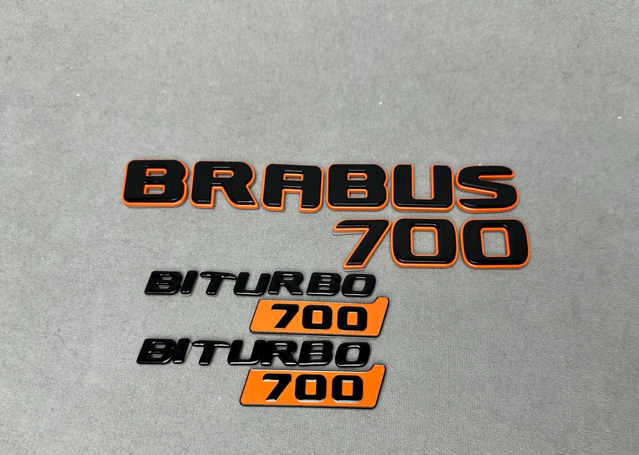 Brabus 700 Style Orange Badges Emblems Set for Mercedes-Benz W463 W463A W464 G Wagon