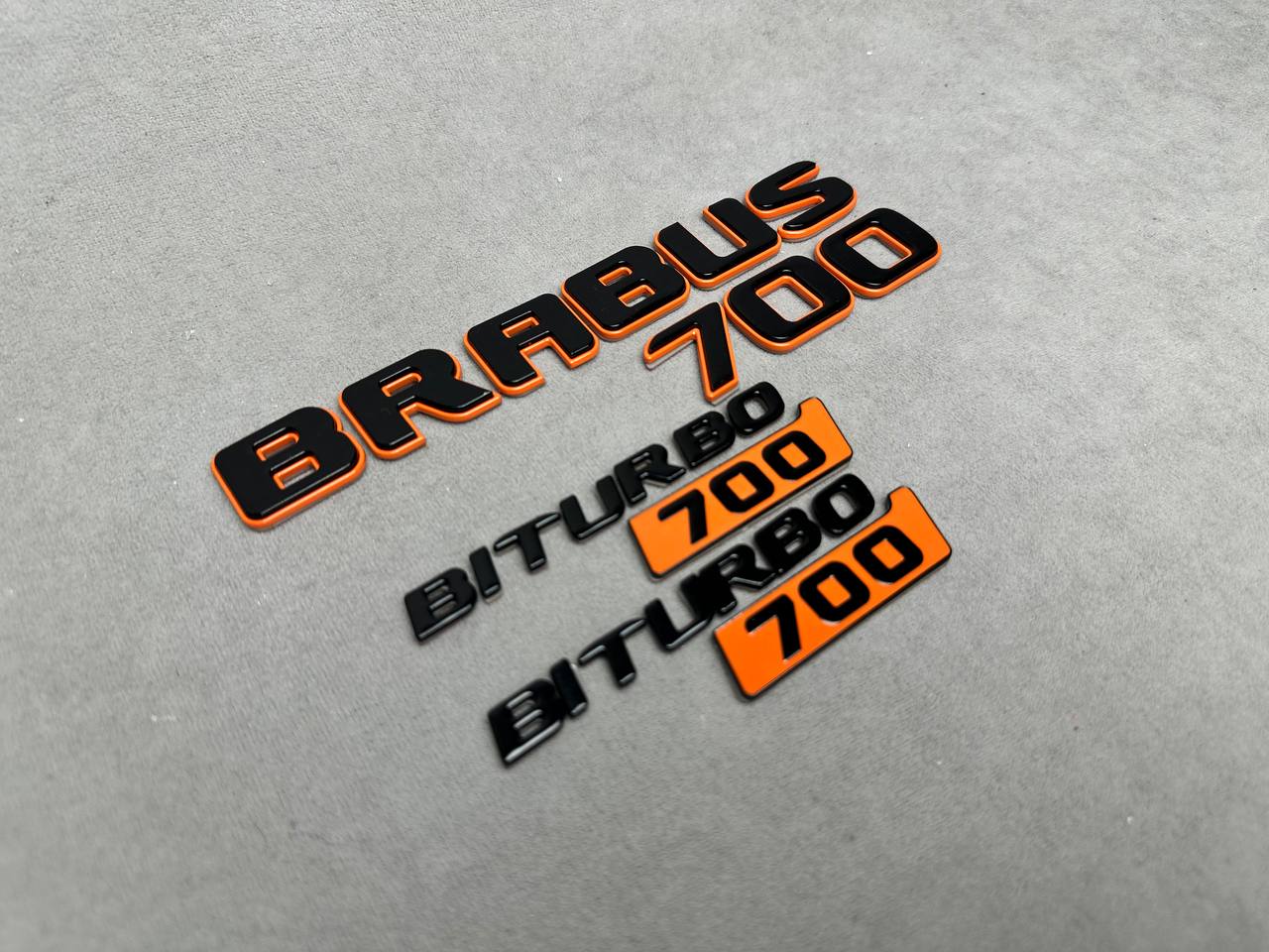 Brabus 700 Style Orange Badges Emblems Set for Mercedes-Benz W463 W463A W464 G Wagon