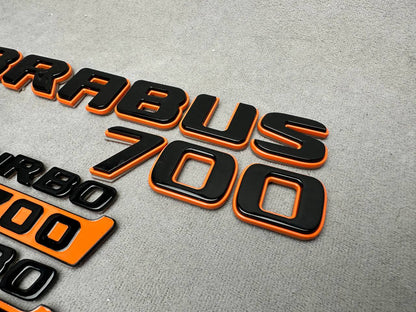Brabus 700 Style Orange Badges Emblems Set for Mercedes-Benz W463 W463A W464 G Wagon