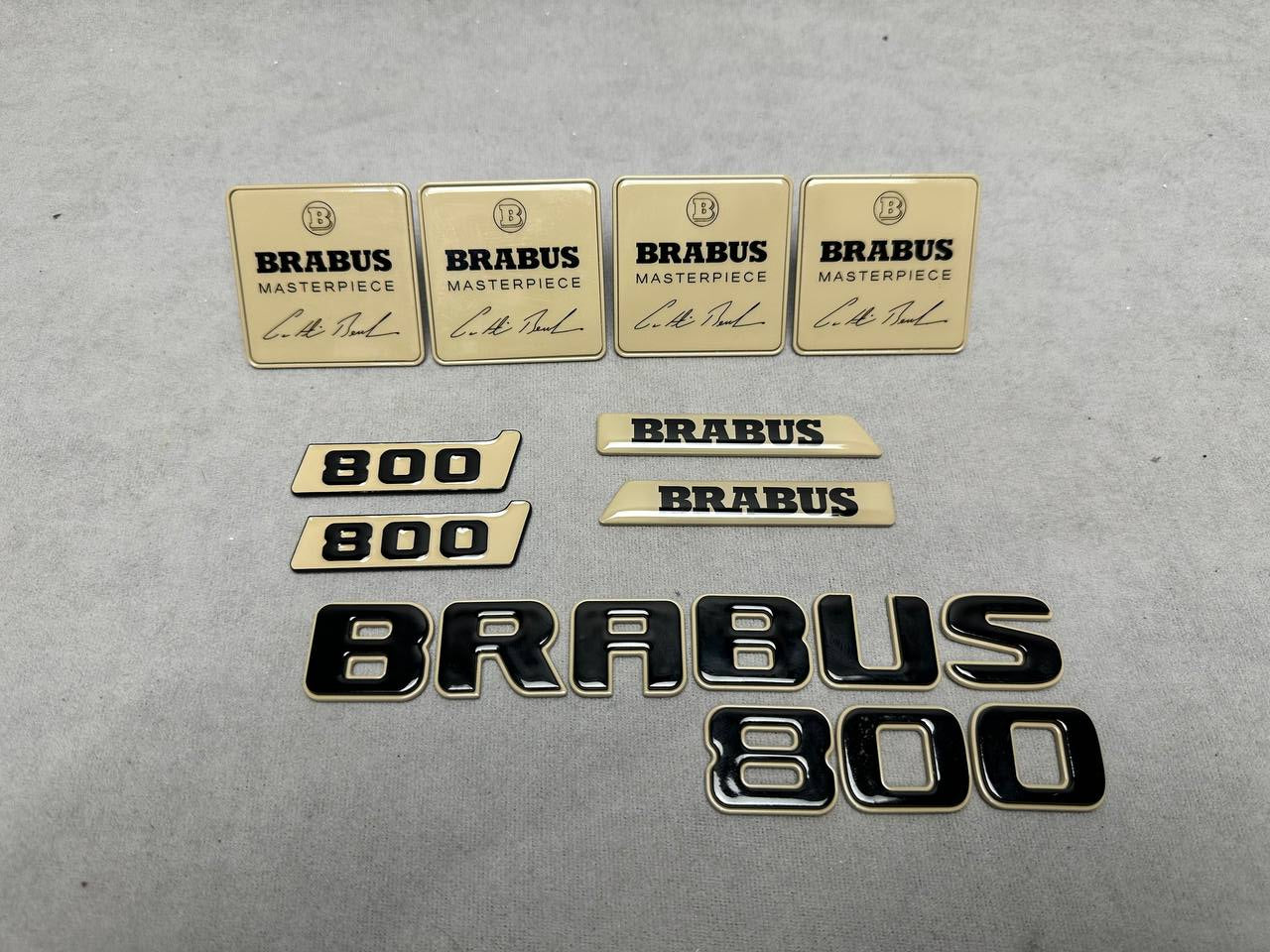 Brabus 800 Style Desert Sand Metal Badges Emblems Set for Mercedes-Benz W463 W463A W464 W465 G Wagon