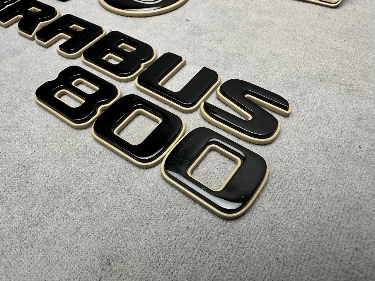 Brabus 800 Style Desert Sand Metal Badges Emblems Set for Mercedes-Benz W463 W463A W464 W465 G Wagon