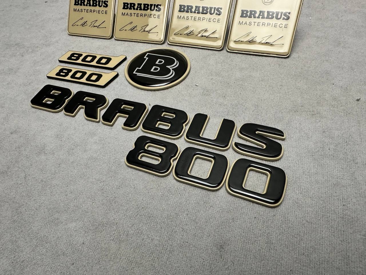 Brabus 800 Style Desert Sand Metal Badges Emblems Set for Mercedes-Benz W463 W463A W464 W465 G Wagon