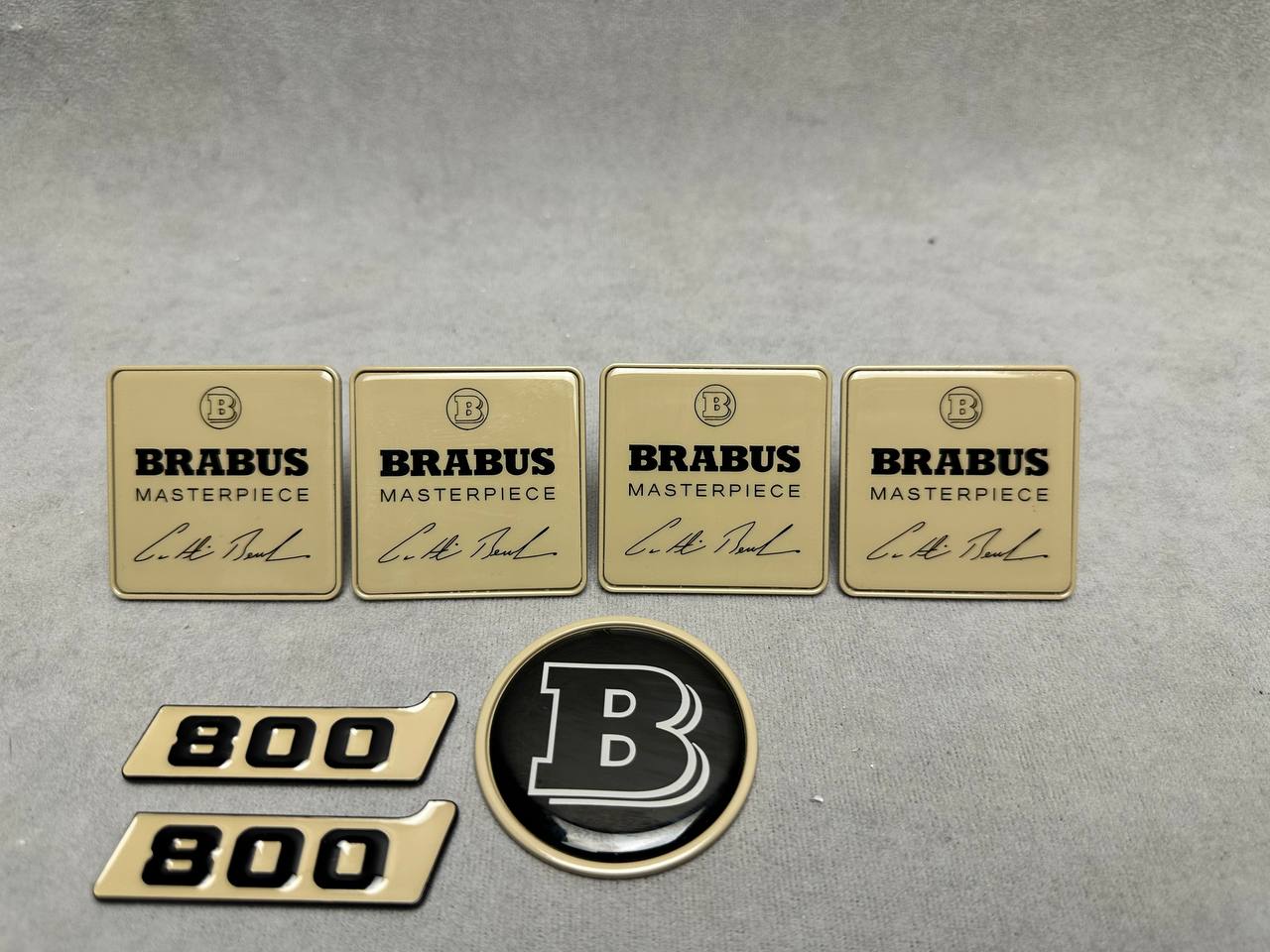 Brabus 800 Style Desert Sand Metal Badges Emblems Set for Mercedes-Benz W463 W463A W464 W465 G Wagon