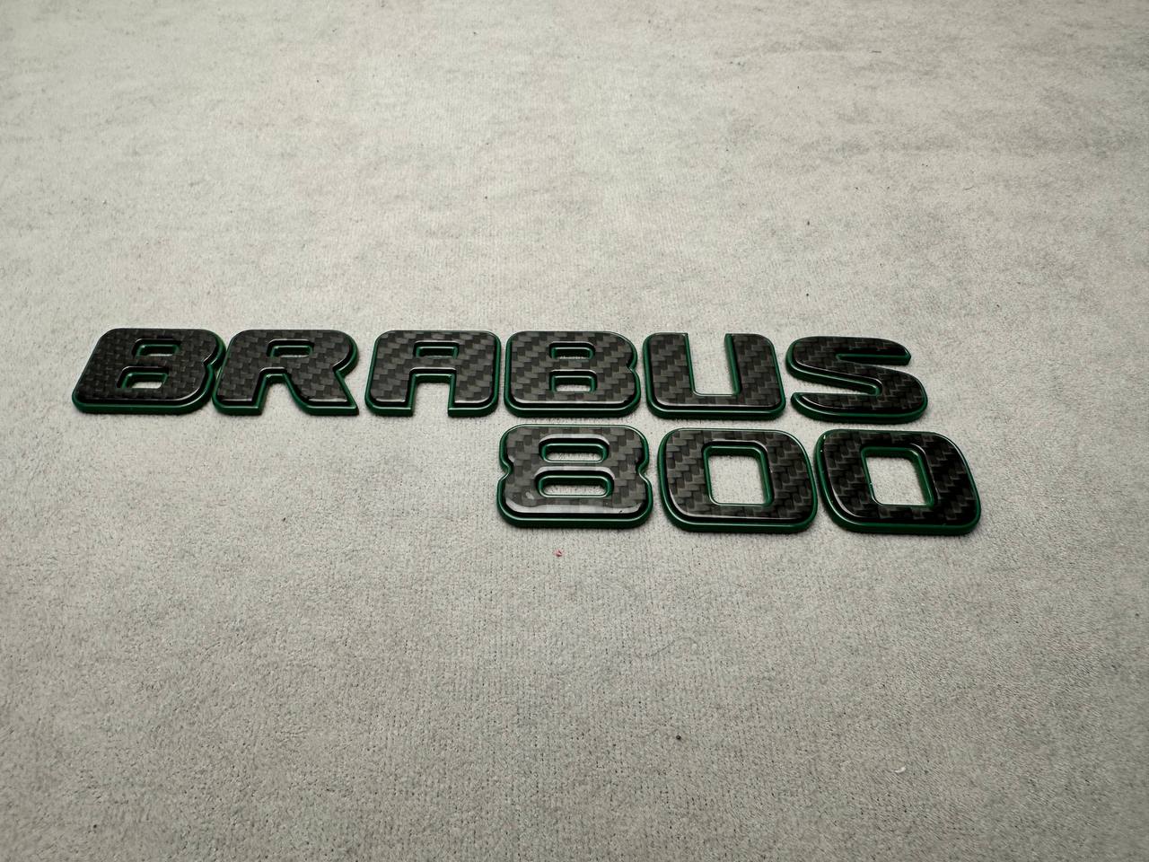 Brabus 800 Style Green Metal with Carbon Badges Emblems Set for Mercedes-Benz W463 W463A W464 G Wagon