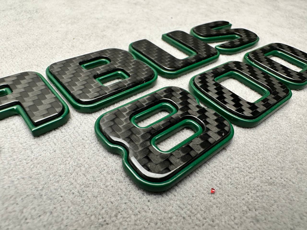 Brabus 800 Style Green Metal with Carbon Badges Emblems Set for Mercedes-Benz W463 W463A W464 G Wagon