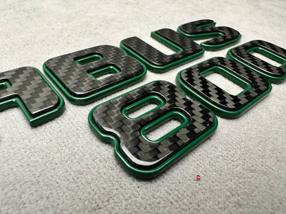 Brabus 800 Style Green Metal with Carbon Badges Emblems Set for Mercedes-Benz W463 W463A W464 G Wagon