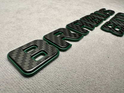 Brabus 800 Style Green Metal with Carbon Badges Emblems Set for Mercedes-Benz W463 W463A W464 G Wagon