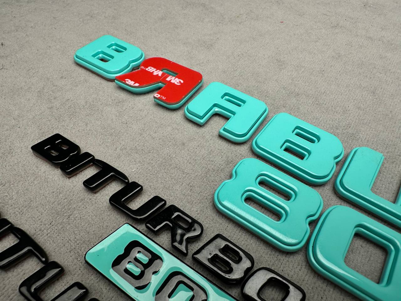 Brabus 800 Style Tiffany Blue Badges Biturbo 800 Emblems Set for Mercedes-Benz W463 W463A W464 G Wagon