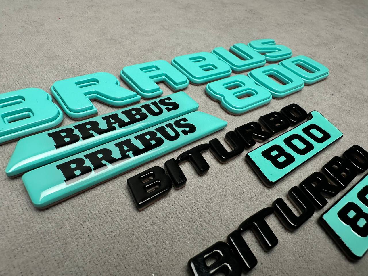 Brabus 800 Style Tiffany Blue Badges Emblems Set for Mercedes-Benz W463 W463A W464 G Wagon