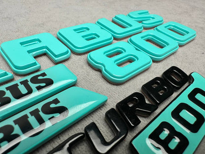 Brabus 800 Style Tiffany Blue Badges Emblems Set for Mercedes-Benz W463 W463A W464 G Wagon