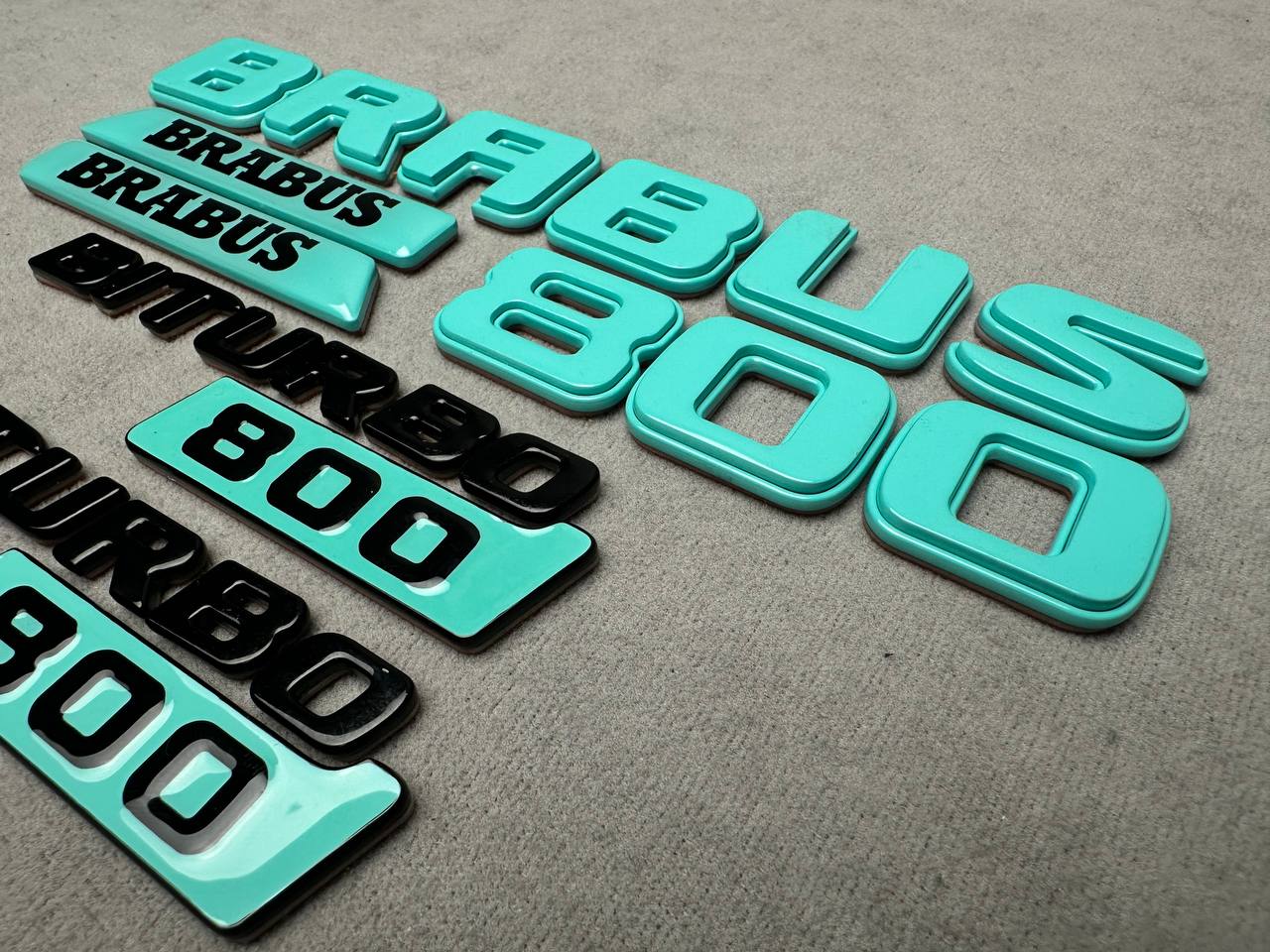 Brabus 800 Style Tiffany Blue Badges Emblems Set for Mercedes-Benz W463 W463A W464 G Wagon