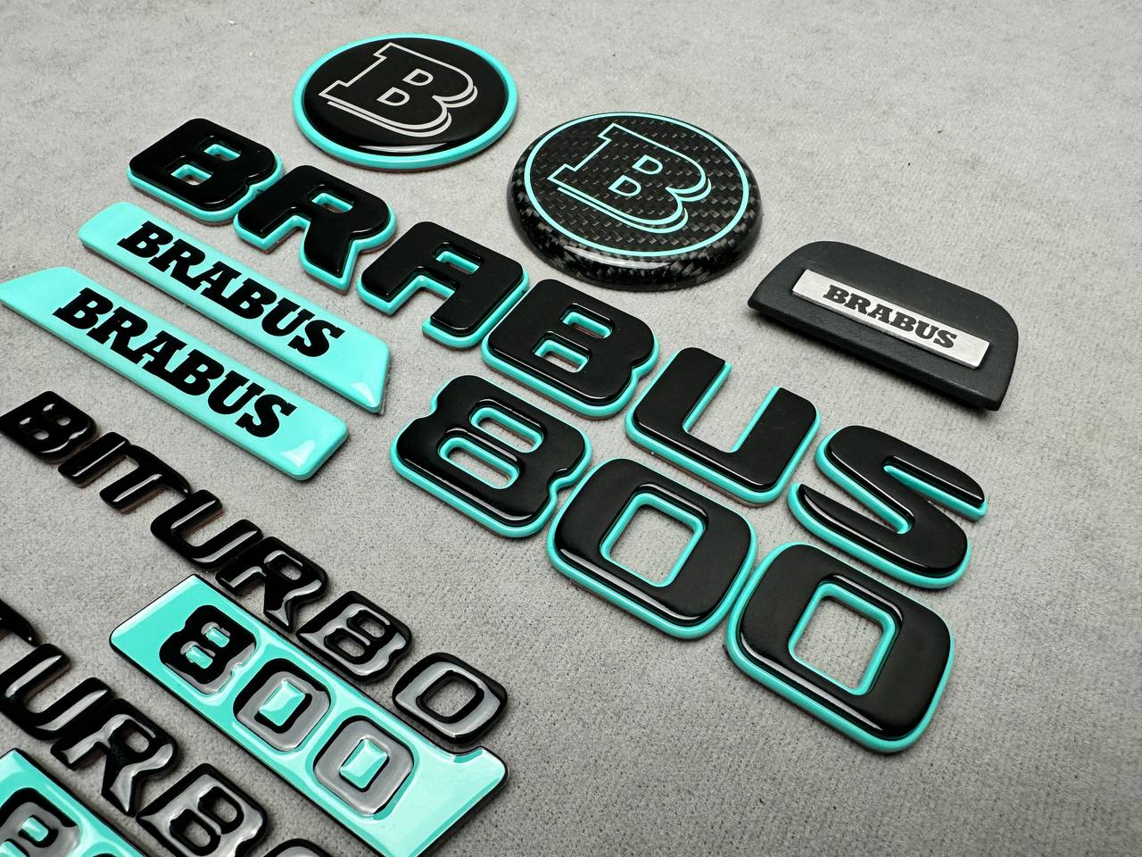 Brabus 800 Style Tiffany Blue Emblem Insert Set for Mercedes-Benz Cars G Wagon W463A W465