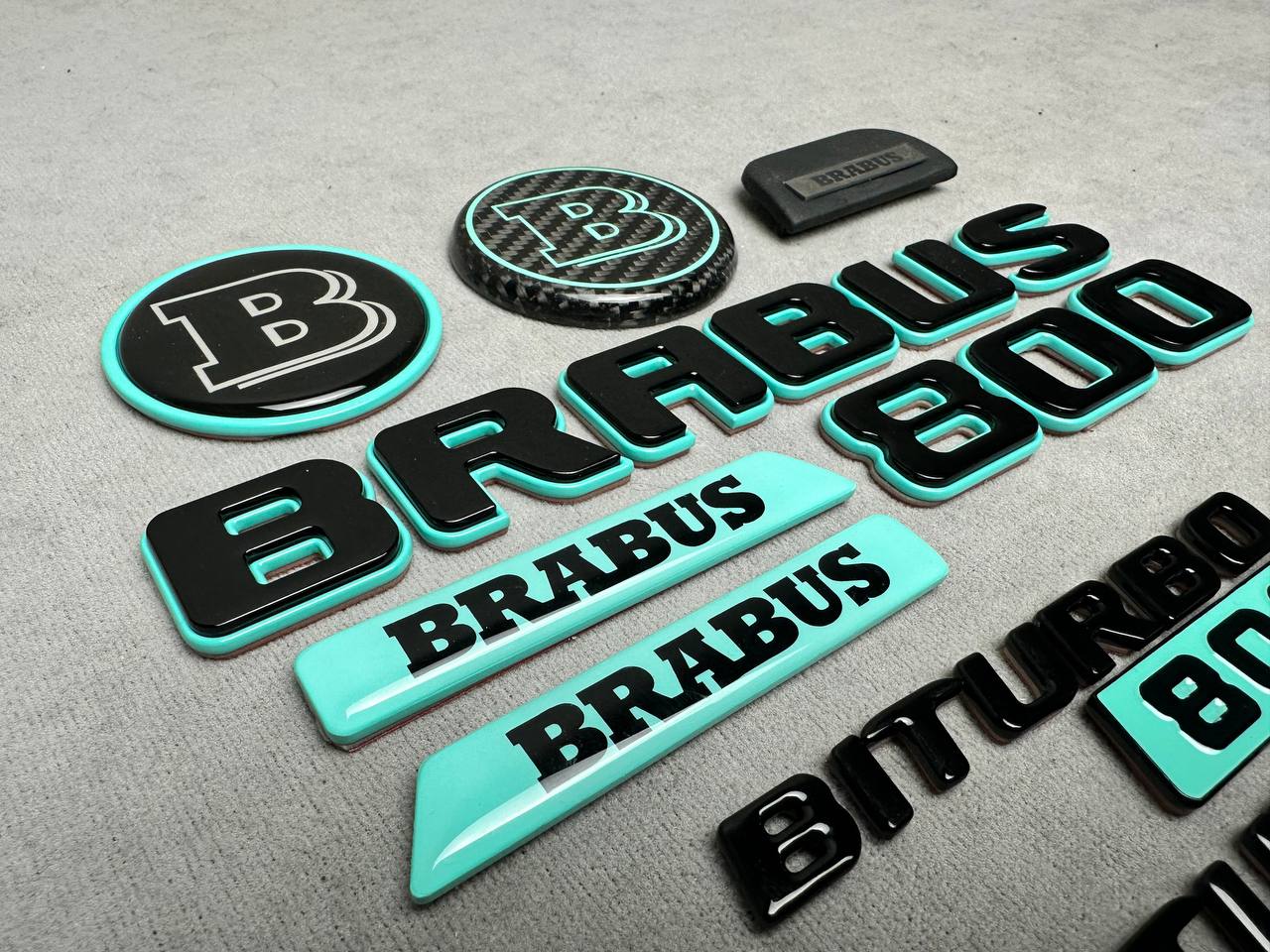 Brabus 800 Style Tiffany Blue Emblem Insert Set for Mercedes-Benz Cars G Wagon W463A W465