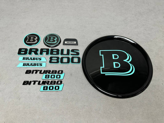 Brabus 800 Style Tiffany Blue Emblem Set for Mercedes-Benz Cars G Wagon W463A W465