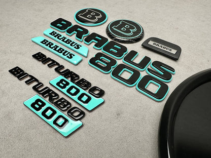 Brabus 800 Style Tiffany Blue Emblem Set for Mercedes-Benz Cars G Wagon W463A W465