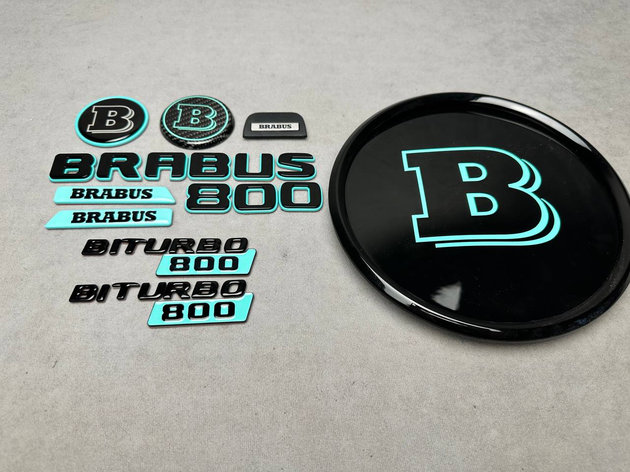 Brabus 800 Style Tiffany Blue Emblem Set for Mercedes-Benz Cars G Wagon W463A W465
