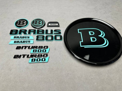 Brabus 800 Style Tiffany Blue Emblem Set for Mercedes-Benz Cars G Wagon W463A W465