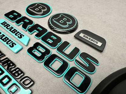 Brabus 800 Style Tiffany Blue Emblem Set for Mercedes-Benz Cars G Wagon W463A W465