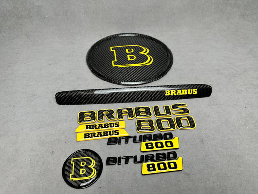 Brabus 800 Style Yellow Badges Emblems Set for Mercedes-Benz W463 W463A W464 W465 G Wagon