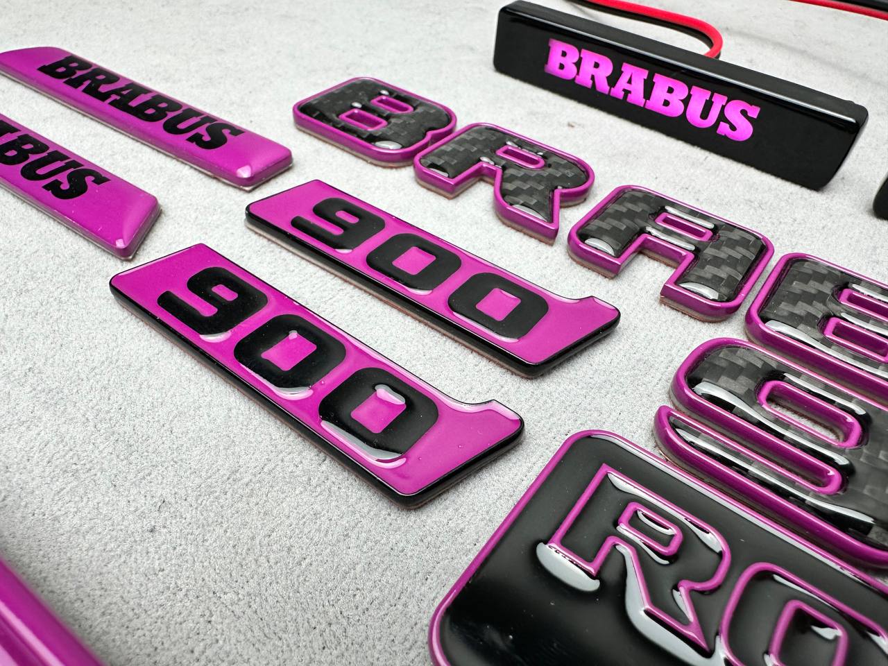 Brabus 900 Rocket Edition Style Violet Emblem Set for Mercedes-Benz Cars G Wagon W463A W465