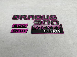 Brabus 900 Style Violet Metal and Carbon Badges Emblems Set for Mercedes-Benz W463 W463A W465 G Wagon