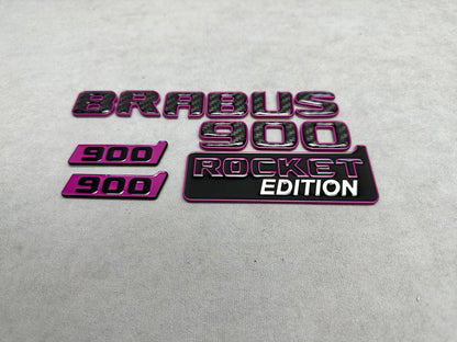 Brabus 900 Style Violet Metal and Carbon Badges Emblems Set for Mercedes-Benz W463 W463A W465 G Wagon