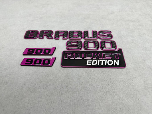 Brabus 900 Style Violet Metal and Carbon Badges Emblems Set for Mercedes-Benz W463 W463A W465 G Wagon