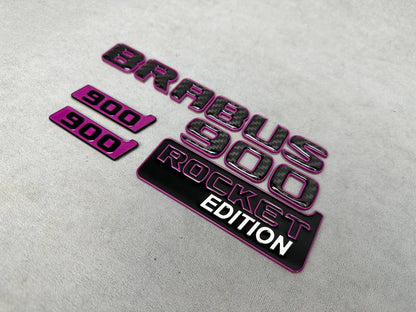 Brabus 900 Style Violet Metal and Carbon Badges Emblems Set for Mercedes-Benz W463 W463A W465 G Wagon