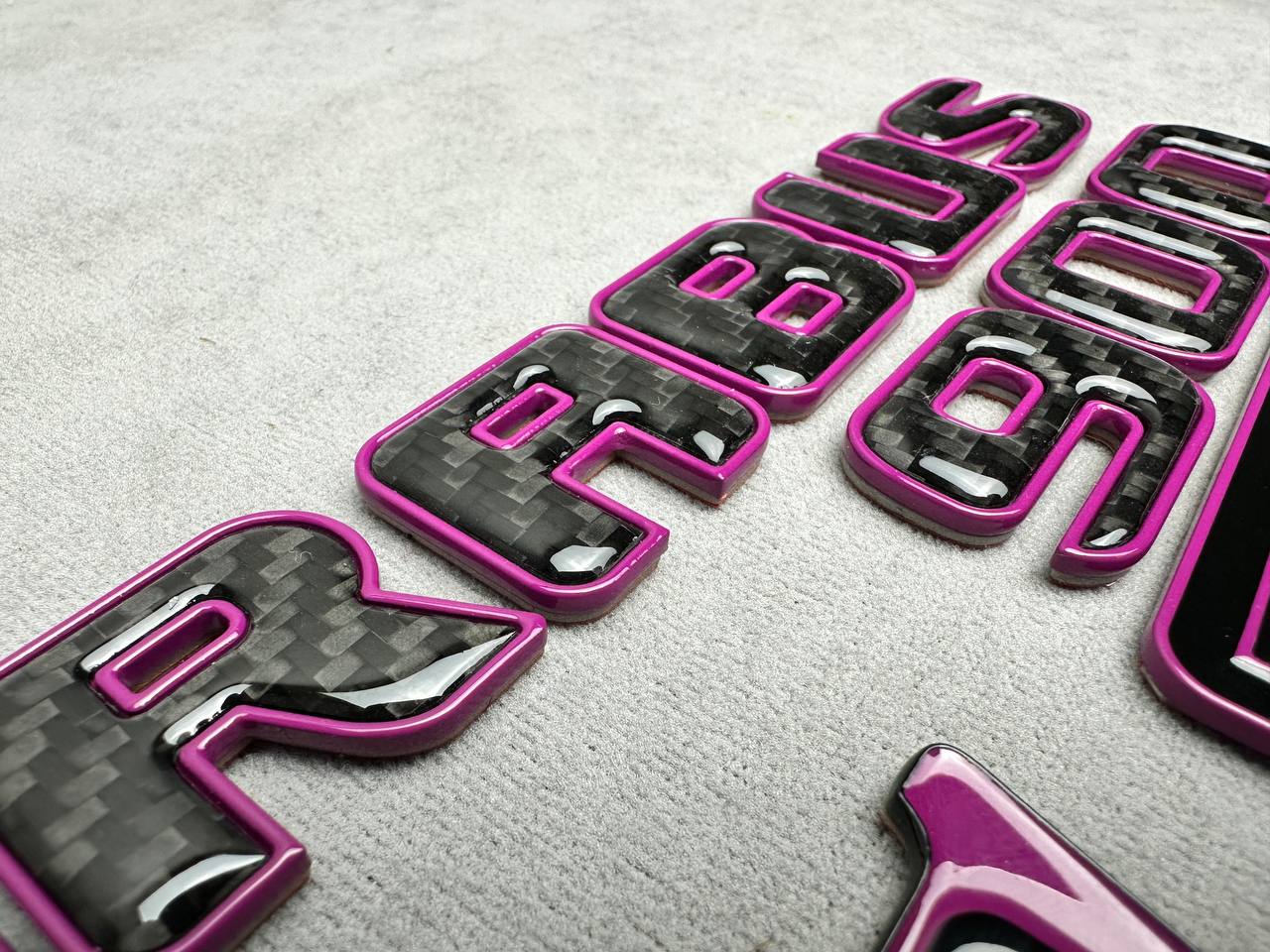 Brabus 900 Style Violet Metal and Carbon Badges Emblems Set for Mercedes-Benz W463 W463A W465 G Wagon