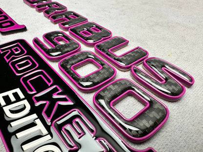 Brabus 900 Style Violet Metal and Carbon Badges Emblems Set for Mercedes-Benz W463 W463A W465 G Wagon