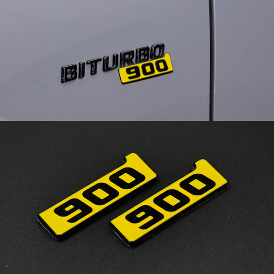 Brabus 900 Style Yellow Metal Fender Emblem Logo Badge for Mercedes-Benz W463 G-Class G Wagon
