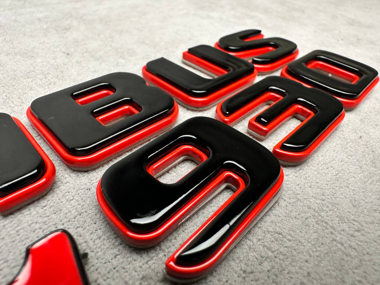 Brabus 930 Style Emblems Black with Red Metal Badges for Mercedes-Benz Cars G Wagon W463A W465 GT GLS GLC GLE