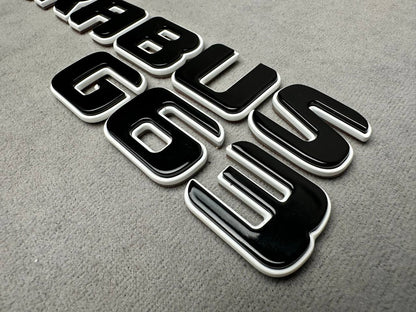 Brabus G63 Style Nardo Grey Badges Emblems Set for Mercedes-Benz W463 W463A W464 G Wagon