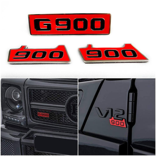 Brabus G900 Style Metal Fender Emblem Logo Badges for Mercedes-Benz W463 G-Class G Wagon 3 pcs
