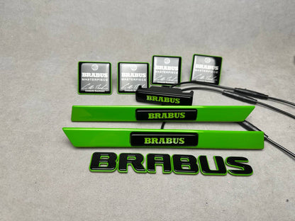 Brabus Style Green Set Grill Emblem Tail Badge Fender LEDs Floor Masterpiece Emblems for Mercedes G Class W465 W464 W463a