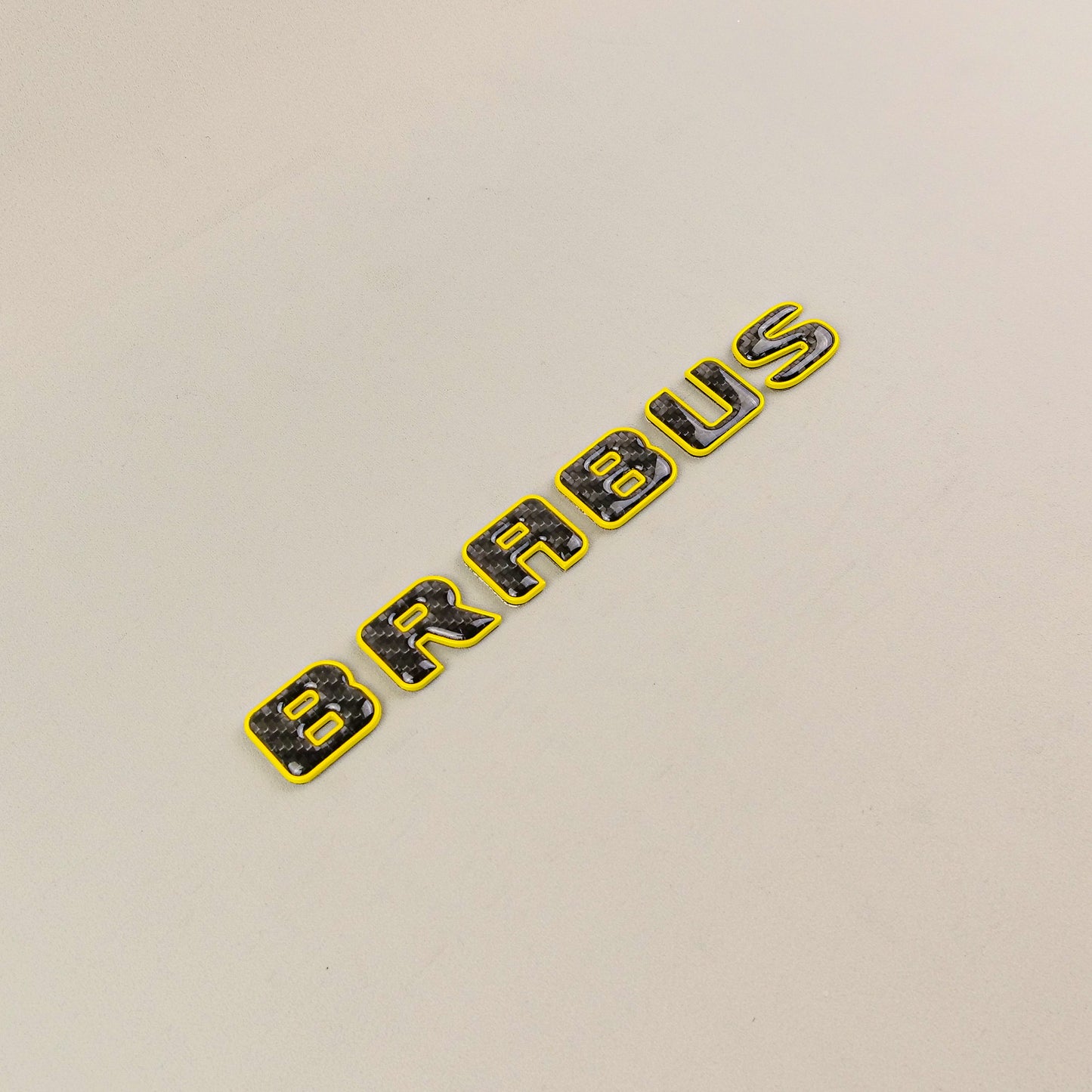 Brabus Style Yellow Metal with Carbon Badges Emblems Set for Mercedes-Benz W463 W463A W464