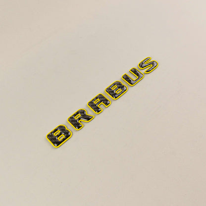 Brabus Style Yellow Metal with Carbon Badges Emblems Set for Mercedes-Benz W463 W463A W464