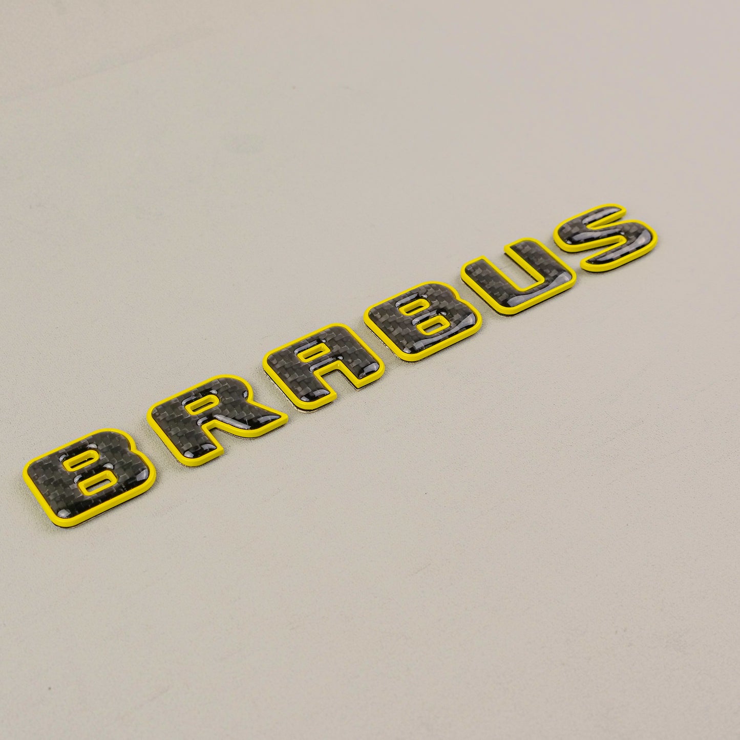 Brabus Style Yellow Metal with Carbon Badges Emblems Set for Mercedes-Benz W463 W463A W464
