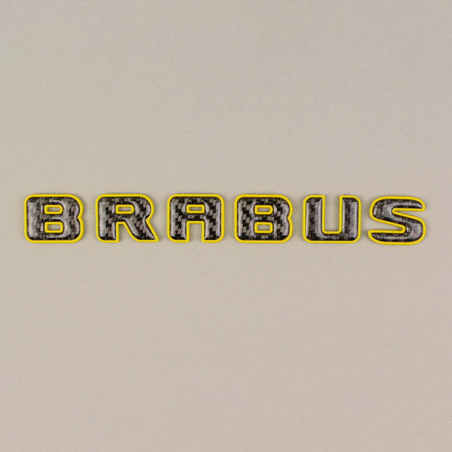 Brabus Style Yellow Metal with Carbon Badges Emblems Set for Mercedes-Benz W463 W463A W464