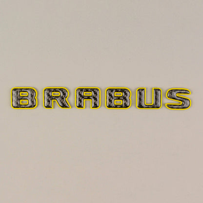 Brabus Style Yellow Metal with Carbon Badges Emblems Set for Mercedes-Benz W463 W463A W464