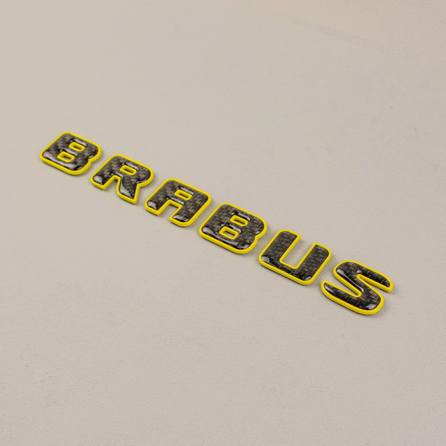 Brabus Style Yellow Metal with Carbon Badges Emblems Set for Mercedes-Benz W463 W463A W464