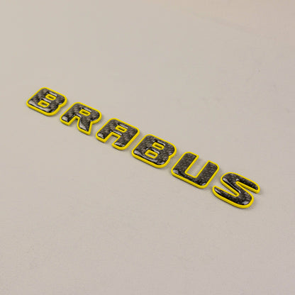 Brabus Style Yellow Metal with Carbon Badges Emblems Set for Mercedes-Benz W463 W463A W464