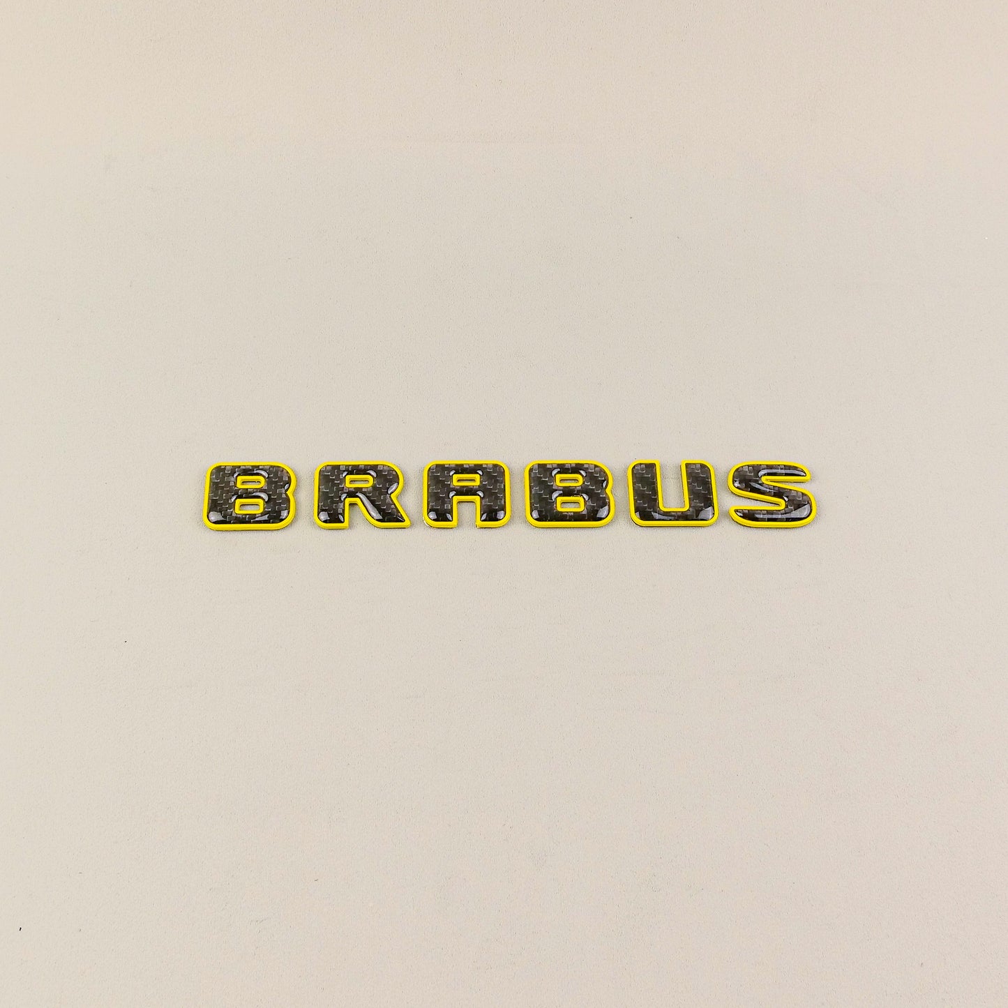 Brabus Style Yellow Metal with Carbon Badges Emblems Set for Mercedes-Benz W463 W463A W464