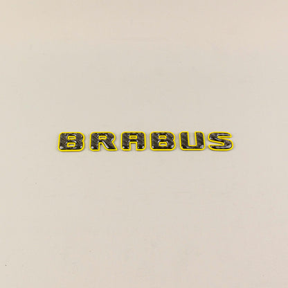 Brabus Style Yellow Metal with Carbon Badges Emblems Set for Mercedes-Benz W463 W463A W464