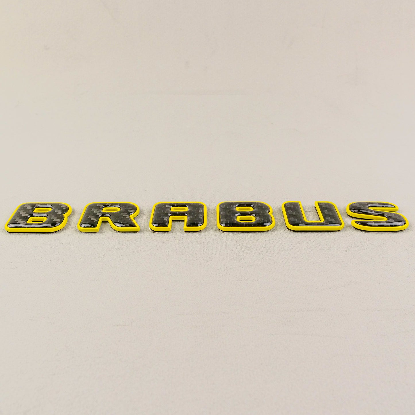 Brabus Style Yellow Metal with Carbon Badges Emblems Set for Mercedes-Benz W463 W463A W464