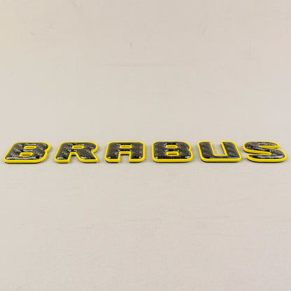 Brabus Style Yellow Metal with Carbon Badges Emblems Set for Mercedes-Benz W463 W463A W464