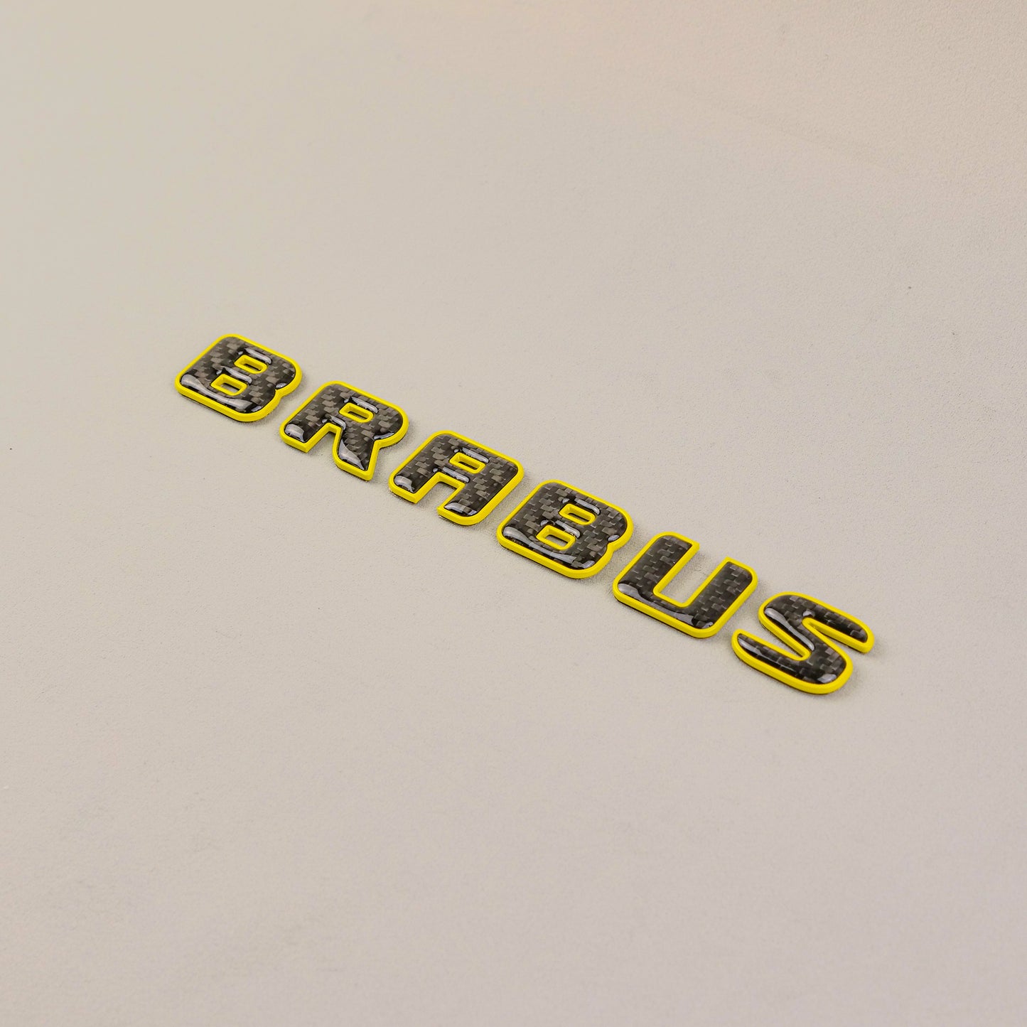Brabus Style Yellow Metal with Carbon Badges Emblems Set for Mercedes-Benz W463 W463A W464