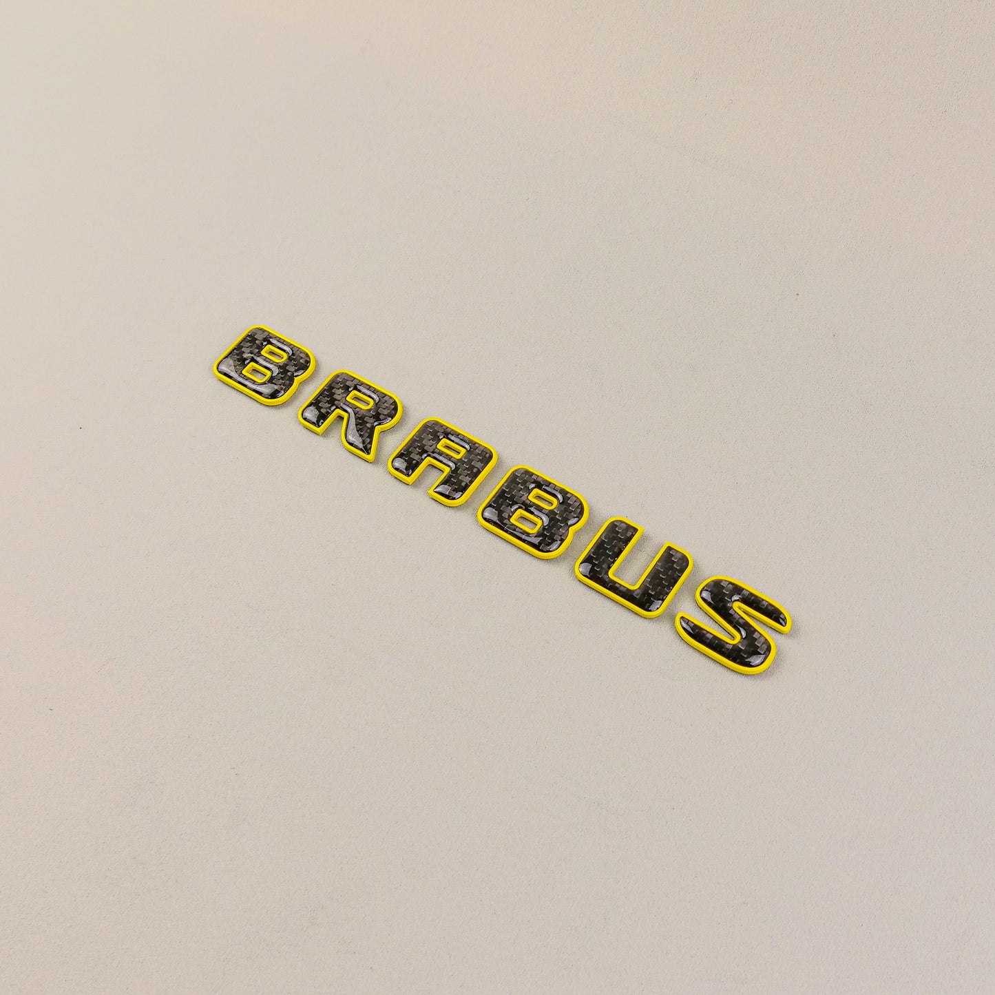 Brabus Style Yellow Metal with Carbon Badges Emblems Set for Mercedes-Benz W463 W463A W464