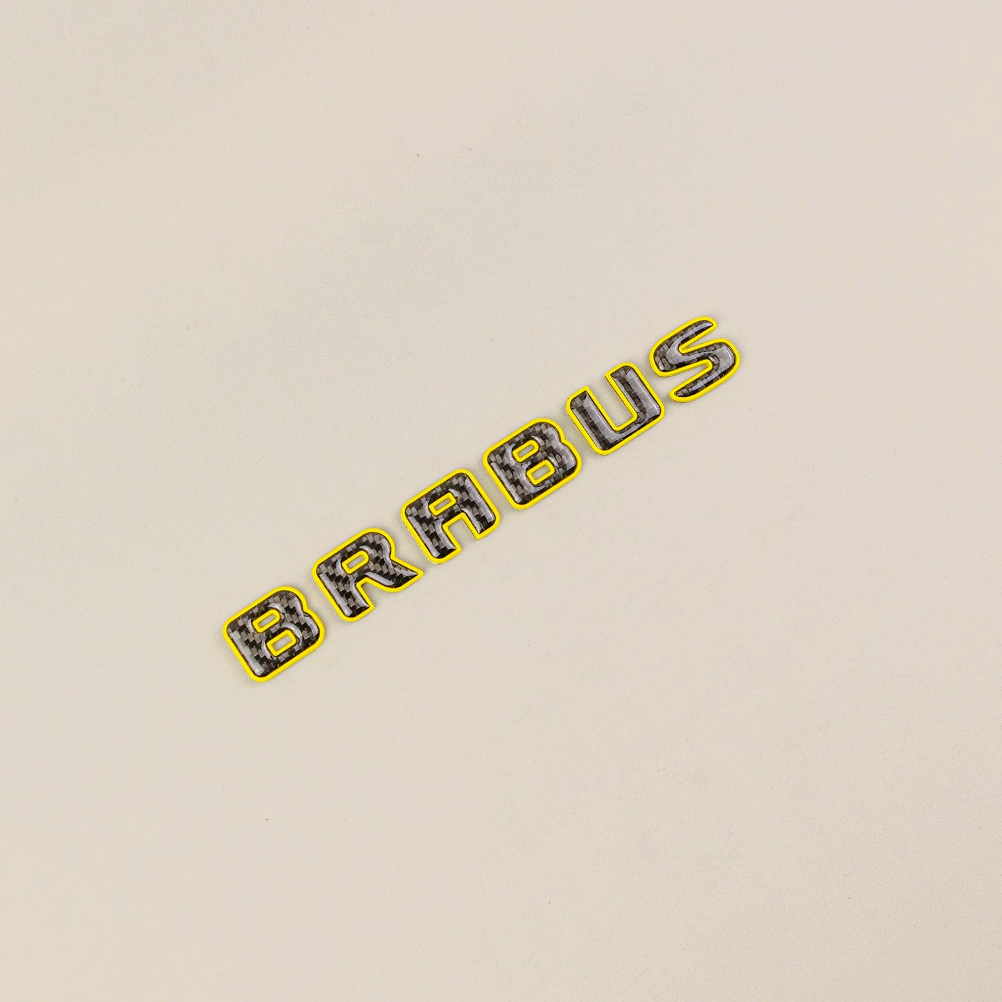 Brabus Style Yellow Metal with Carbon Badges Emblems Set for Mercedes-Benz W463 W463A W464